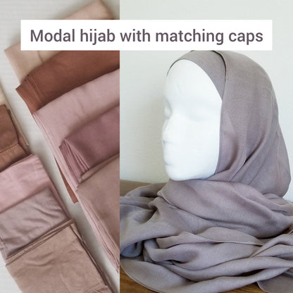 Modal Hijab with Jersey Cap - Hijab Set