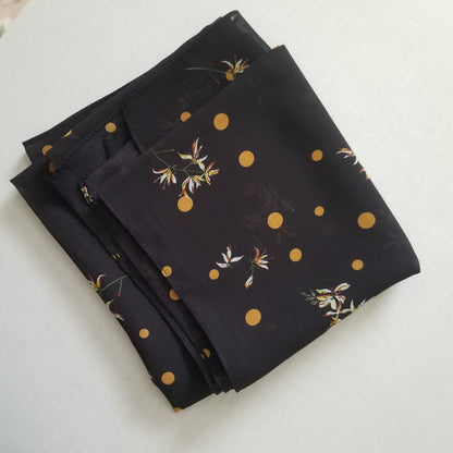 Printed Chiffon Hijab - Black & Yellow