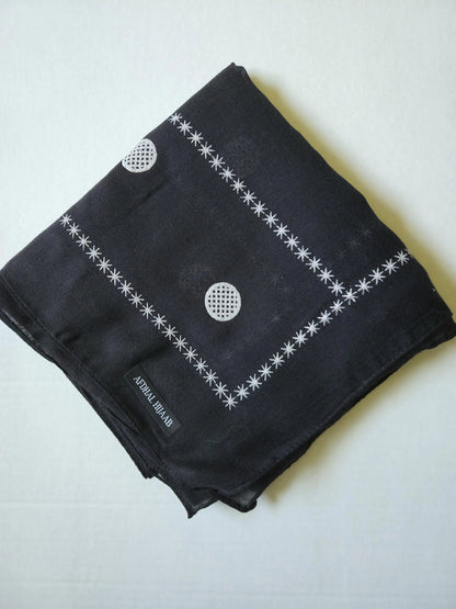 Black Viscose Hijab with Print