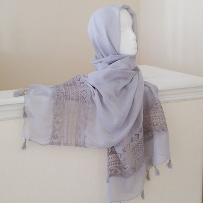 Viscose Lace and Tassel Hijab