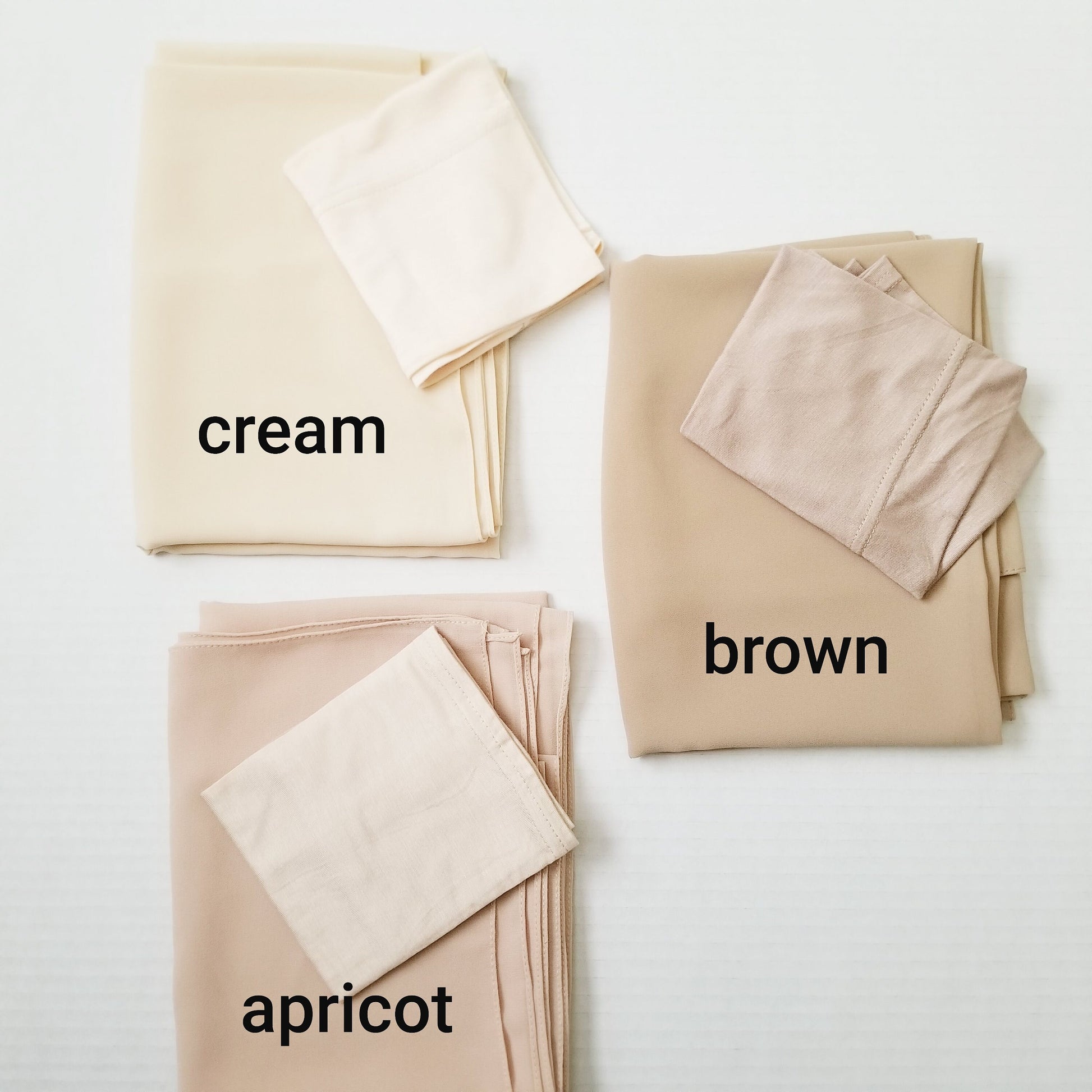 neutral chiffon hijab set with cap