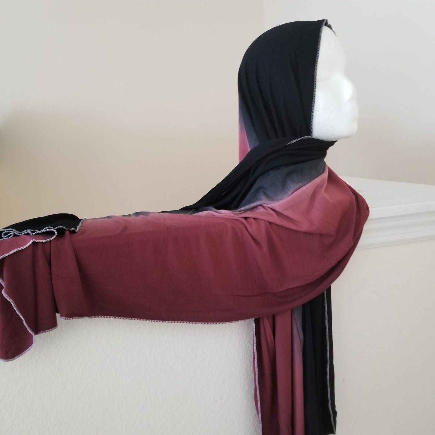 woman wearing ombre jersey hijab