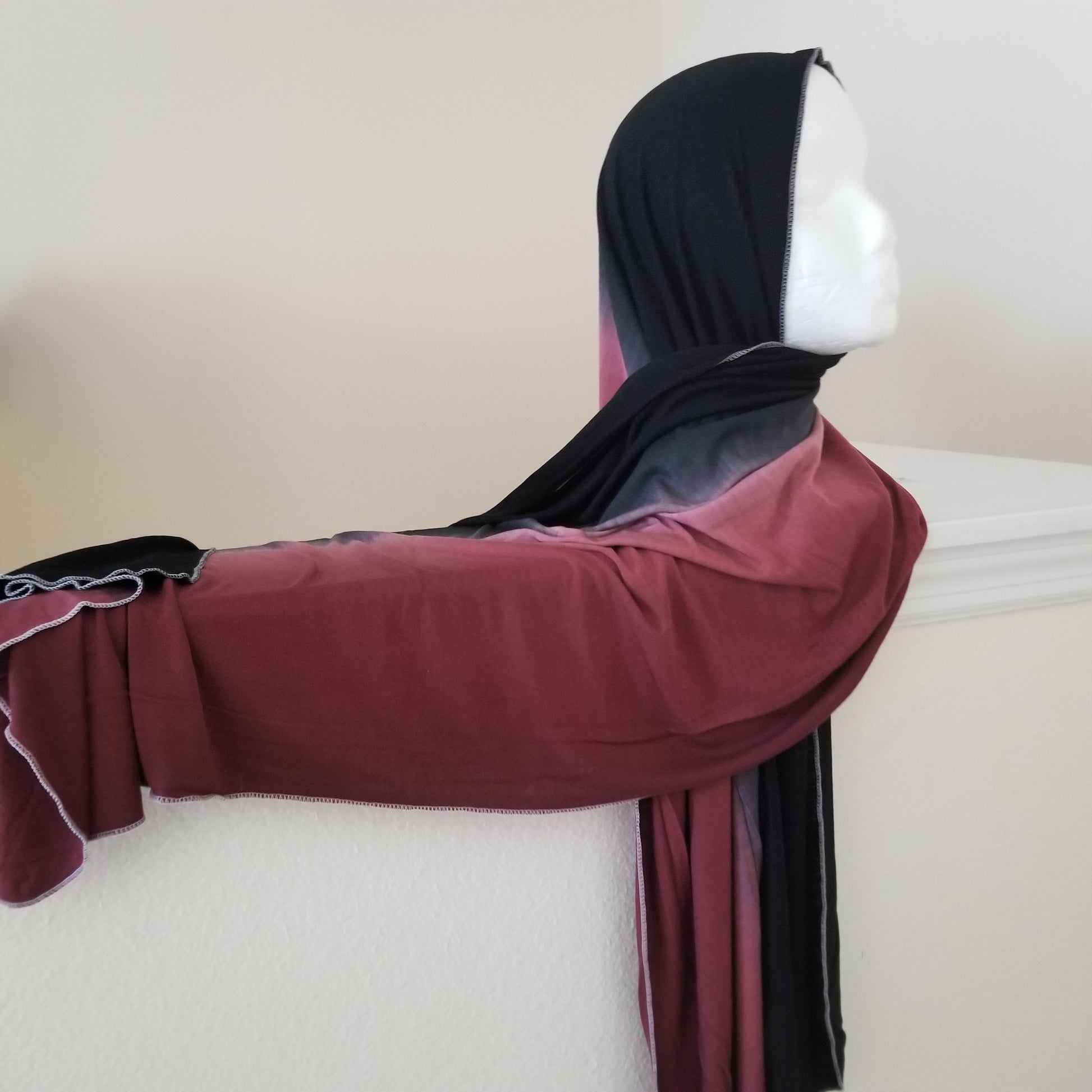 woman wearing ombre jersey hijab
