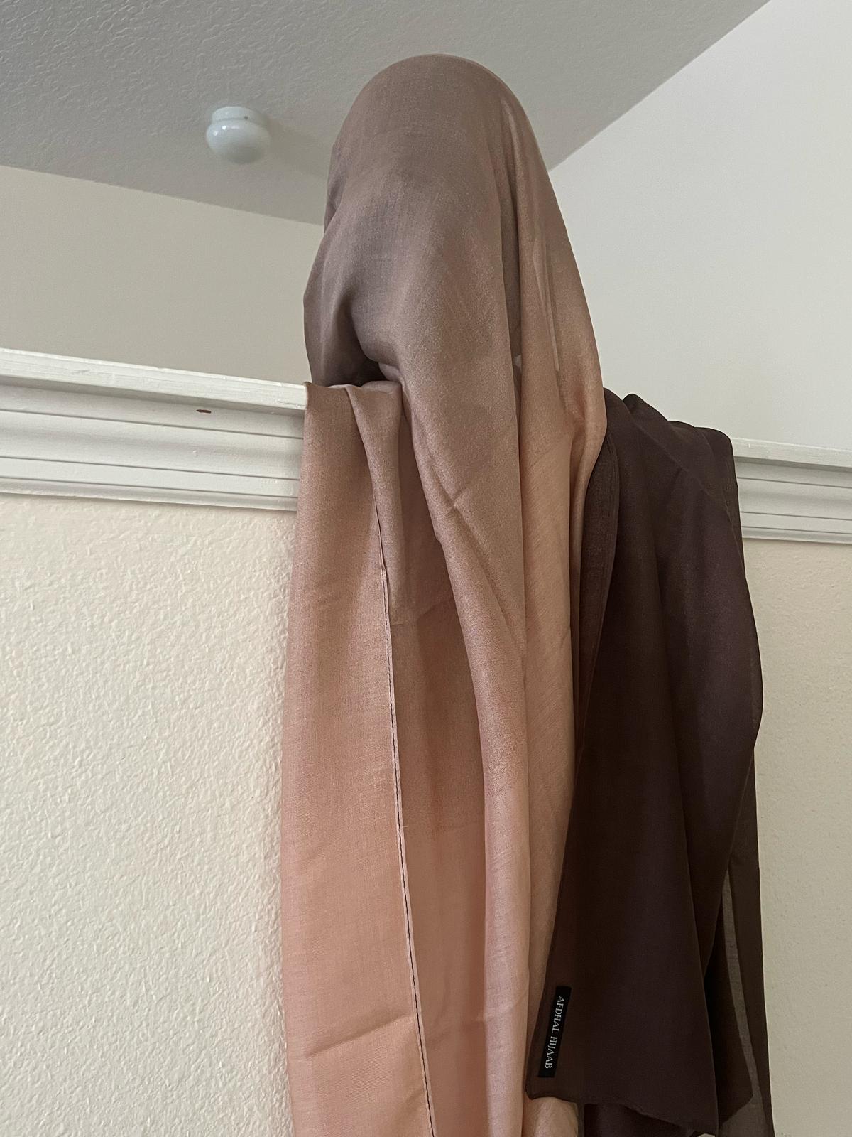 ombre mini modal hijab brown