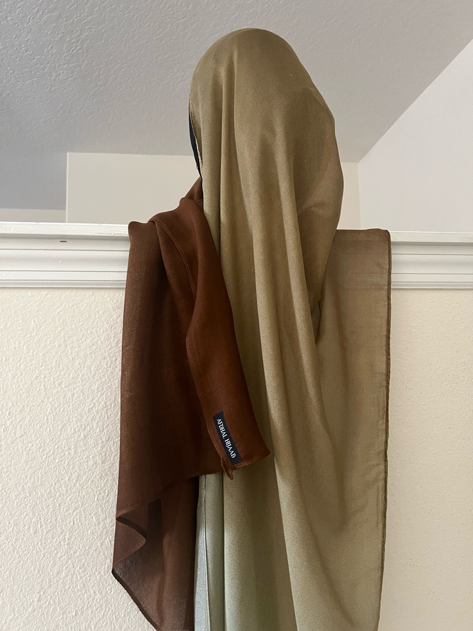 ombre mini modal hijab brown green