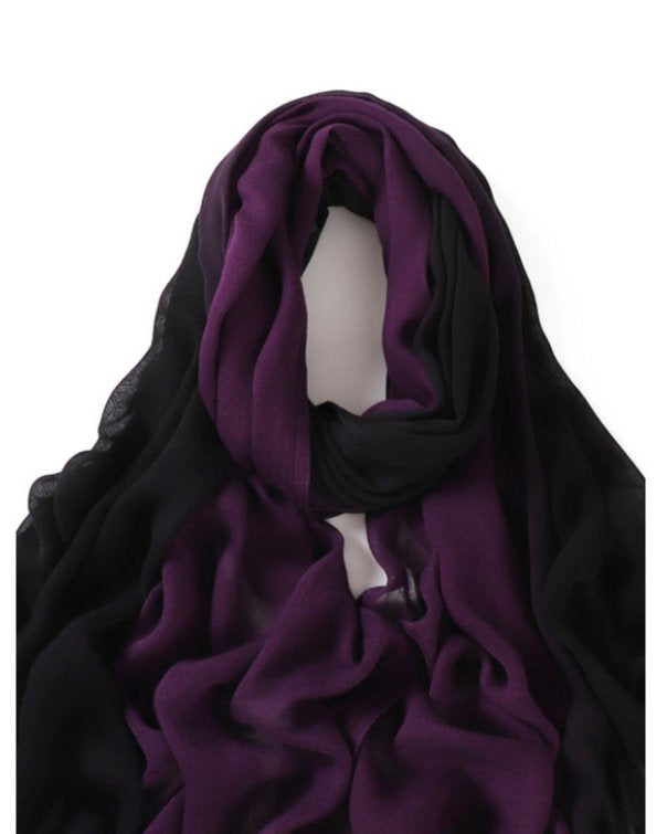 ombre modal hijab purple black