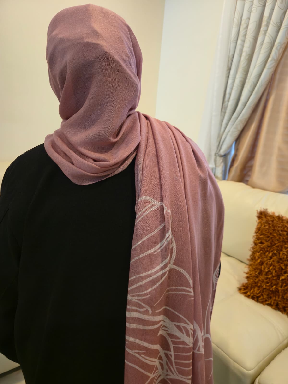 modal hijab pink print