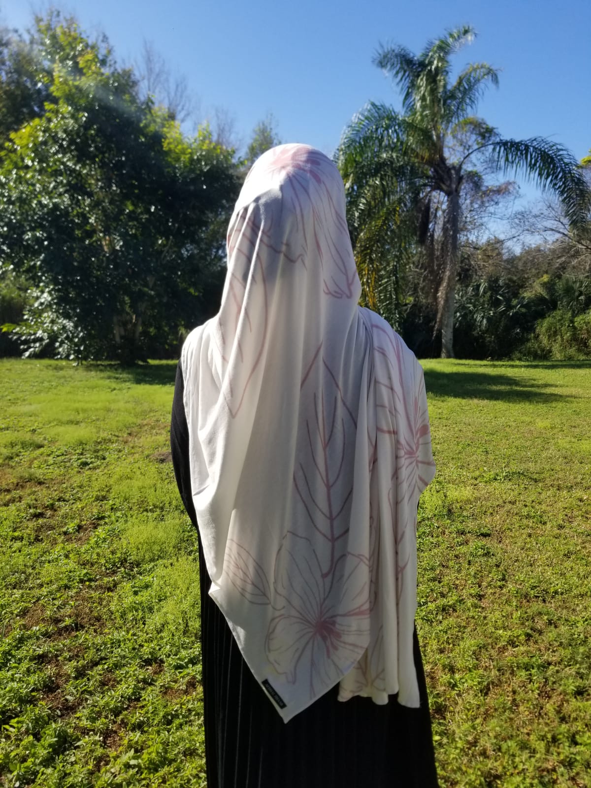 printed cotton jersey hijab blush petal
