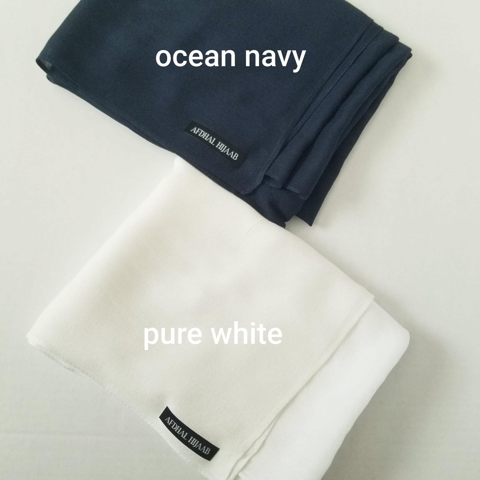 pure white modal hijab navy modal hijab