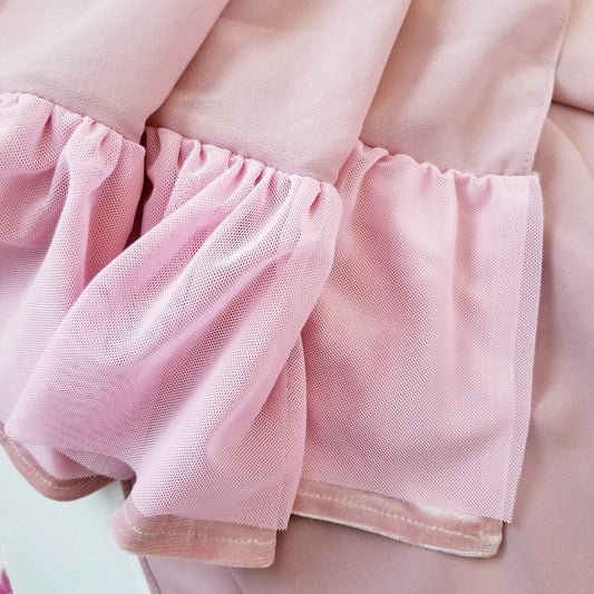 Ruffle Chiffon Hijab - Pink