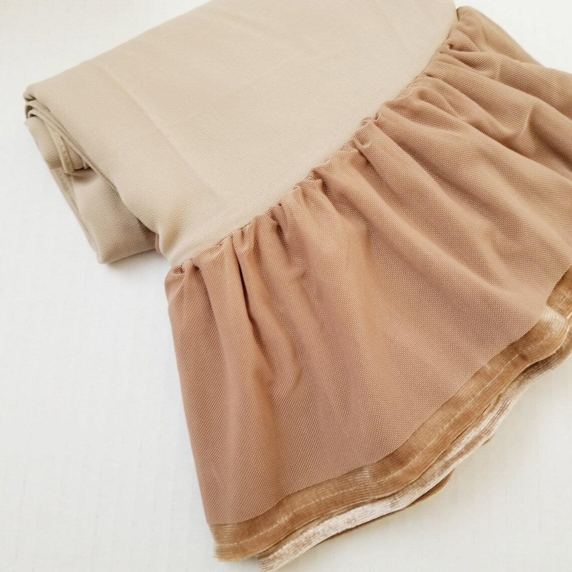 Ruffle Chiffon Hijab - Brown