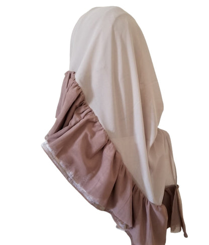 Ruffle Chiffon Hijab - Brown