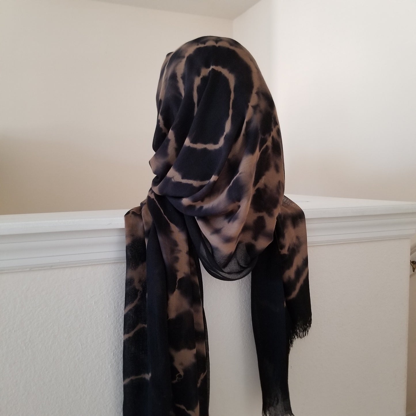 Black Tie Dye Rayon Hijabs