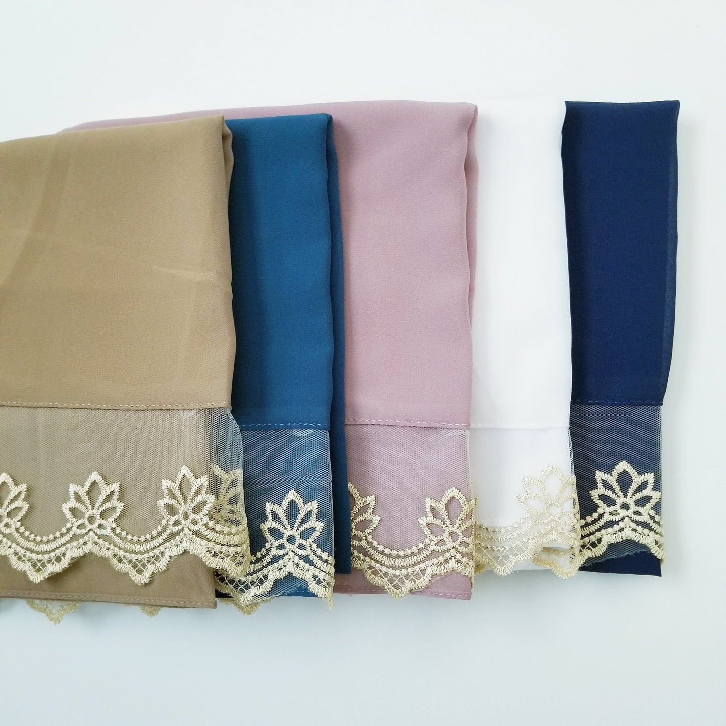 Chiffon Hijab - Lace Trim