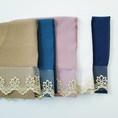 Chiffon Hijab - Lace Trim