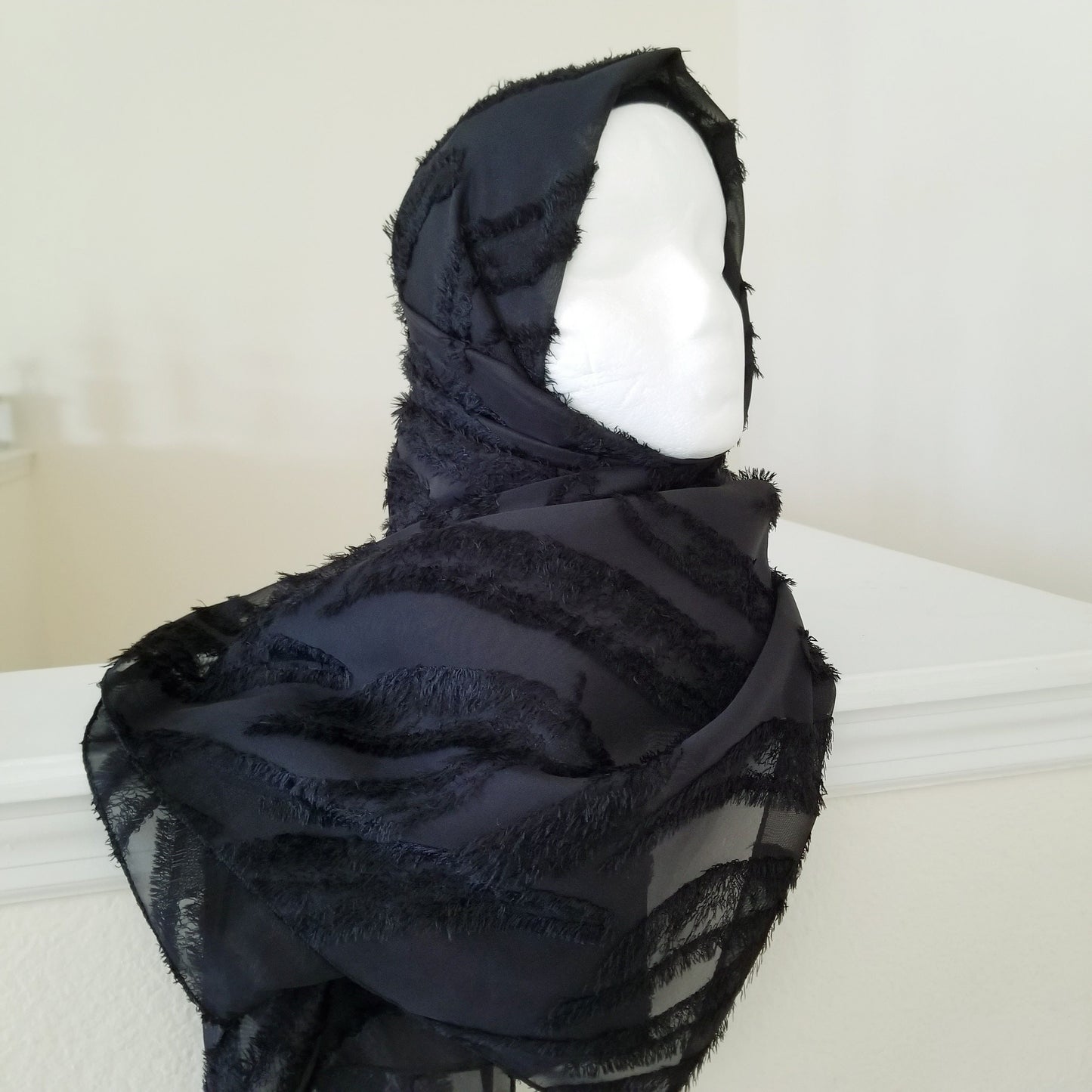 Sheer Black Organza Wrap