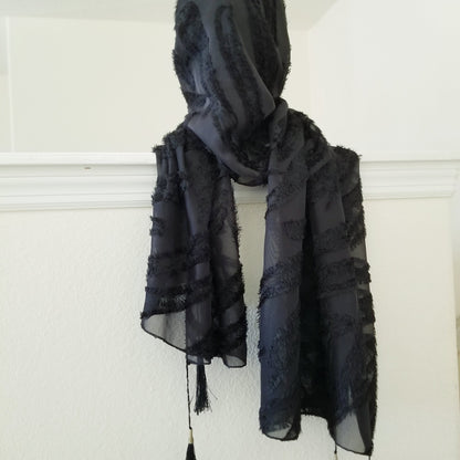 Sheer Black Organza Wrap