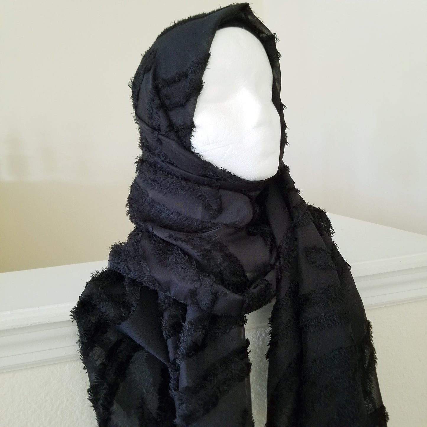 Sheer Black Organza Wrap